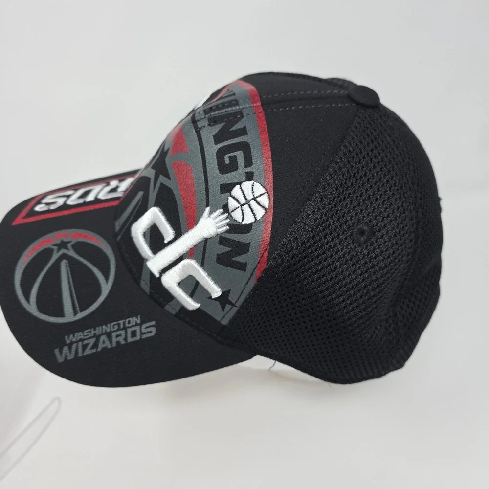 Adidas Washington Wizards Hat Youth Snapback Graphic Print Polyester Black